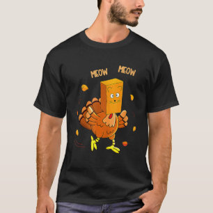 T-shirt Dinde de Thanksgiving Faux Miau de Chat  Chat Than