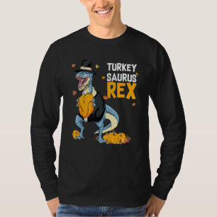 T-shirt Dinde de Thanksgiving Garçons Dinosaurus Rex Pèler