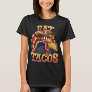 T-shirt Dinde de Thanksgiving Manger des Tacos Drôle Mexi