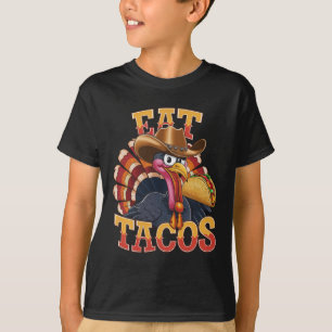 T-shirt Dinde de Thanksgiving Manger des Tacos Drôle Mexi