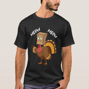 T-shirt Dinde drôle avec visage de chat reconnaissant fête