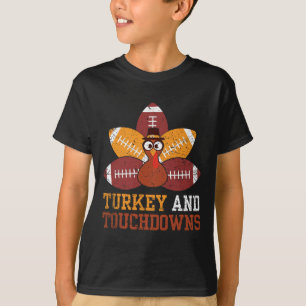 T-shirt Dinde Et Touchdowns Football De Thanksgiving Enfan