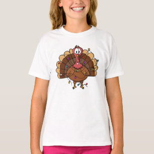 T-shirt Dinde festive avec guirlandes lumineuses
