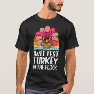 T-shirt Dinde la plus mignonne du troupeau fille tout-peti