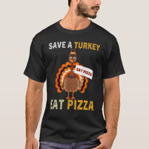 T-shirt Dinde Manger Pizza Adulte Végétalien Enfants Drôle