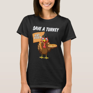 T-shirt Dinde Manger Pizza Adulte Végétalien Enfants Drôle