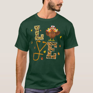 T-shirt dinde Sthetoscope infirmière thansgiving femmes ho