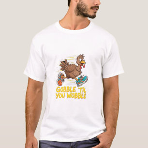 T-shirt Dinde Tee Gobble Til You Wobble   Art Transparent