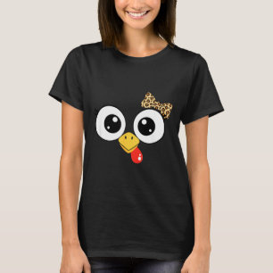 T-shirt Dindon aux Yeux Google Avec un Nœud Léopard, Dessi