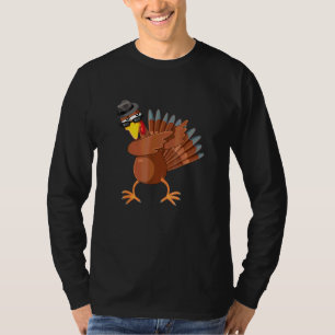 T-shirt Dindon Dabbing de Thanksgiving Garçons Enfants Hom