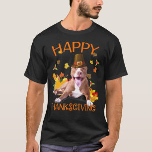 T-shirt Dindon Pit Bull Drôle Drôle de chiens de Thanksgiv