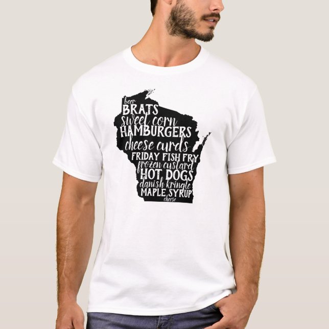 T-shirt Dîner de nourritures du Wisconsin prêt (Devant)