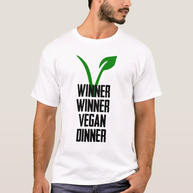 T-shirt Dîner de végétalien de gagnant de gagnant (Devant)