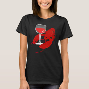T-shirt Dîner Gourmet Vin Rouge Homard Langouste