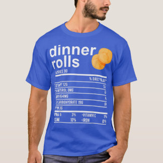 T-shirt Dîner Rolls Nutrition Fiches Vêtements Drôle Thank