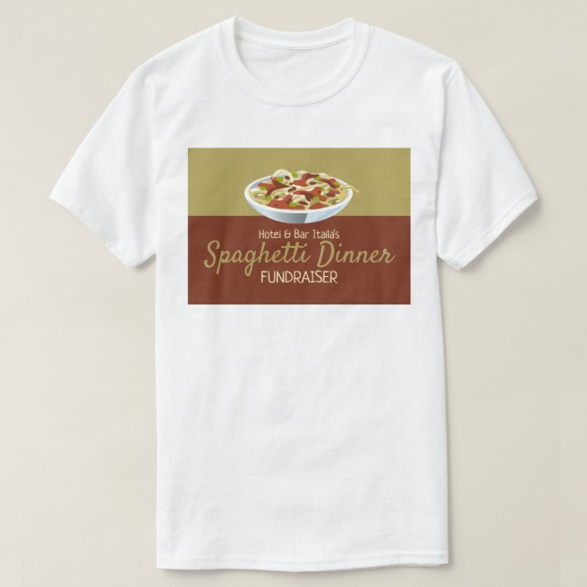 T-shirt Dîner Spaghetti Moderne Activité de collecte de fo (Design devant)