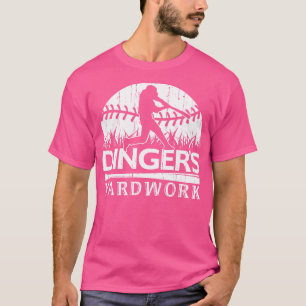 T-SHIRT DINGERS YARDWORK FUNNY SOFTBALL BASEBALL HOME RUN