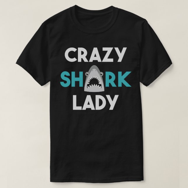 T-shirt Dingue Shark Lady Funny Shark Lover Cadeau (Design devant)