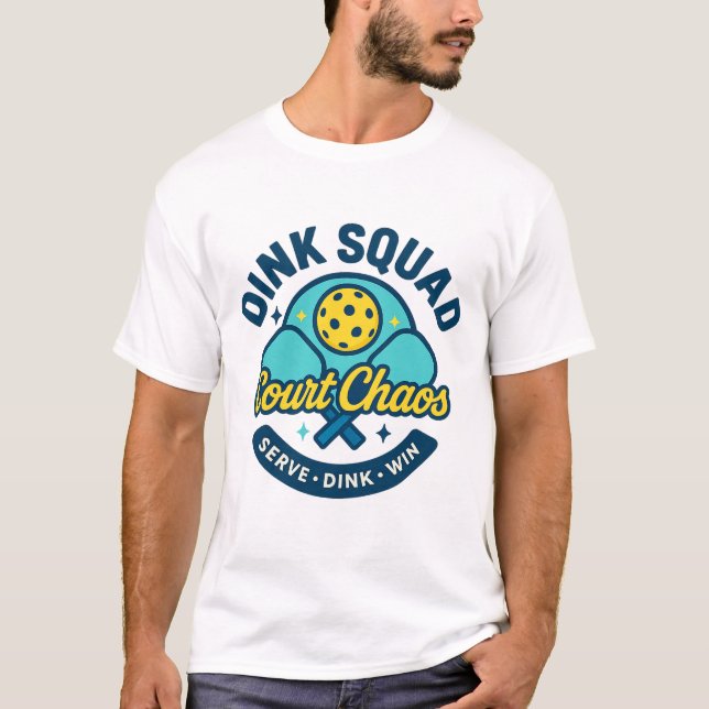 T-shirt Dink Squad — Court Chaos Pickleball Team Emblem (Devant)