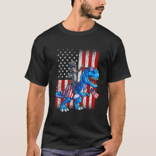 T-shirt Dino Abraham Lincoln 4 juillet garçons American Fl