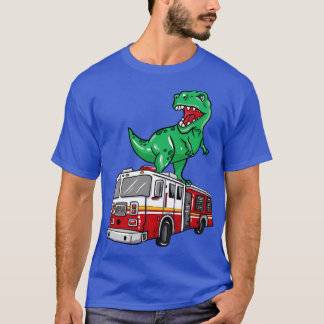 T-shirt Dino au sommet d'un camion-pompier