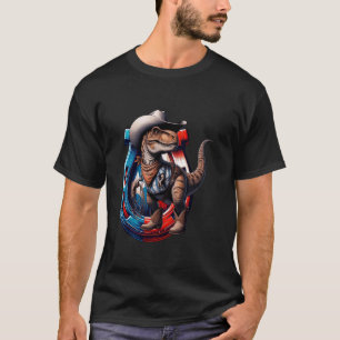 T-shirt Dino Cowboy Texas State Poney Drôle