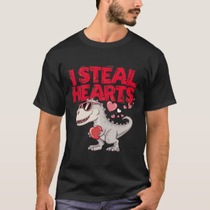 T-shirt Dino de la cool Valentine - "I Steal Hearts"
