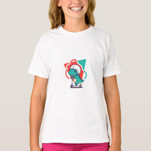 T-shirt Dino Mignon à Vélo Trottinette Enfants