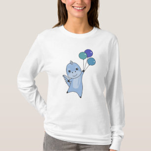 T-shirt Dino Mouches Avec Balloons Animaux Mignons Dinosau