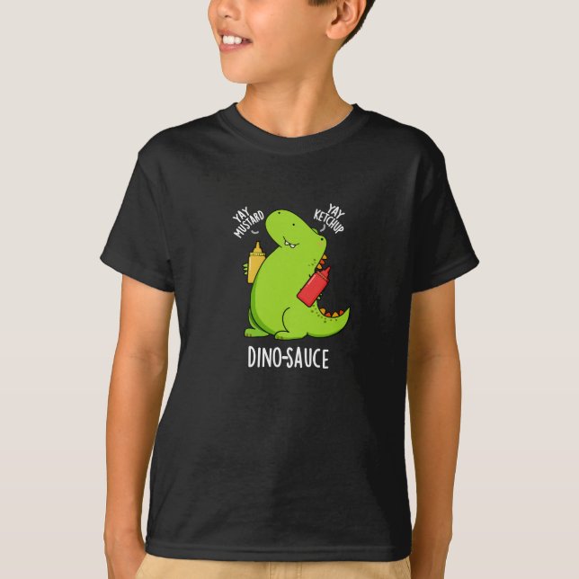 T-shirt Dino-Sauce Dinosaure Dinosaure Pun Dark BG (Devant)