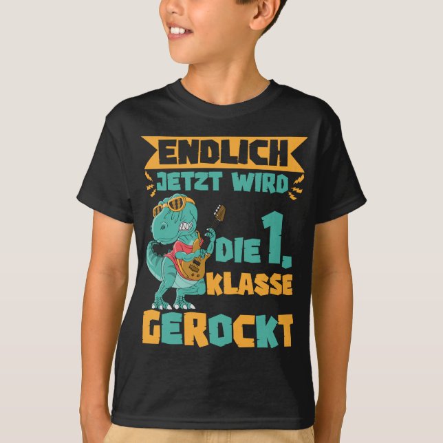 T-shirt Dino Schulanfang Dinosaurier Junge Schulkind Schul (Devant)