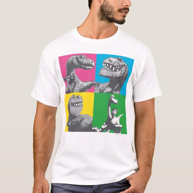 T-shirt Dino Silhouette Quatre Carrés (Devant)