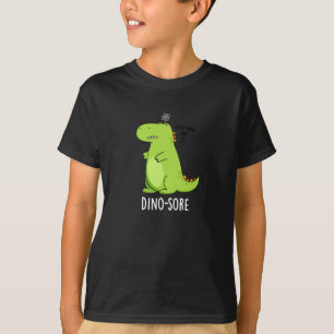 T-shirt Dino-sore Funny Irritated Dinosaur Pun Dark BG