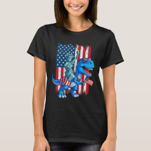 T-shirt Dino Statue De La Liberté 4 juillet Trex American 