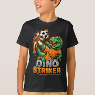 T-shirt Dino Striker T-rex Coup de pied de football Dinosa
