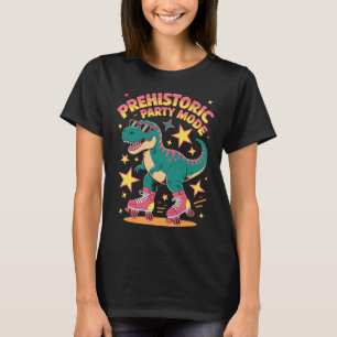 T-shirt Dino sur patins à roulettes en mode de fête