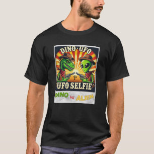 T-shirt Dino UFO Selfie : Dino vs Alien (Man Tshirt) #06