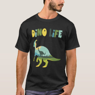 T-shirt Dino vie sauvage sauvage dans la forêt avec dinos