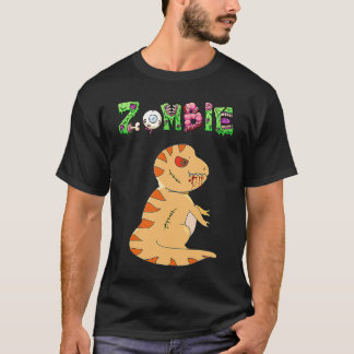 T-shirt Dino Zombie  Humor Halloween