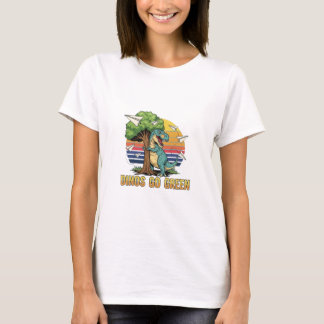 T-shirt Dinos Go Green T-Shirt, Retro 80s Eco Design
