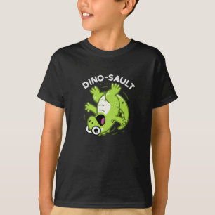T-shirt Dinosault Funny Dinosaur Pun Dark BG