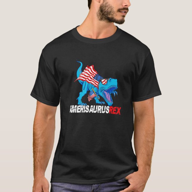 T-shirt Dinosaur 4 juillet T Enfants Garçons Hommes Ameris (Devant)