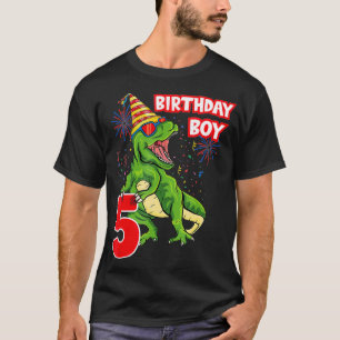 T-shirt Dinosaur 5th Birthday Party My 5 Year Old Boy Kids