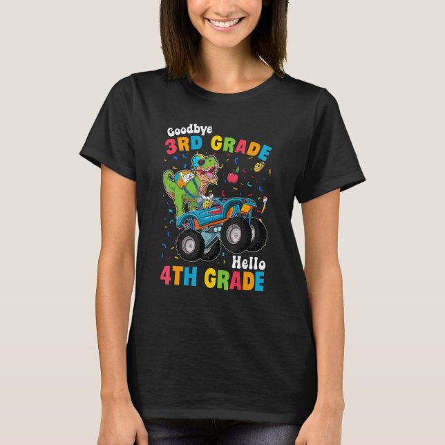 T-shirt Dinosaur Adieu 3e année Bonjour 4e année Retour à (Devant)