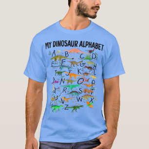 T-shirt Dinosaur Alphabet Dino Abc Pour Enfants Garçons Ho