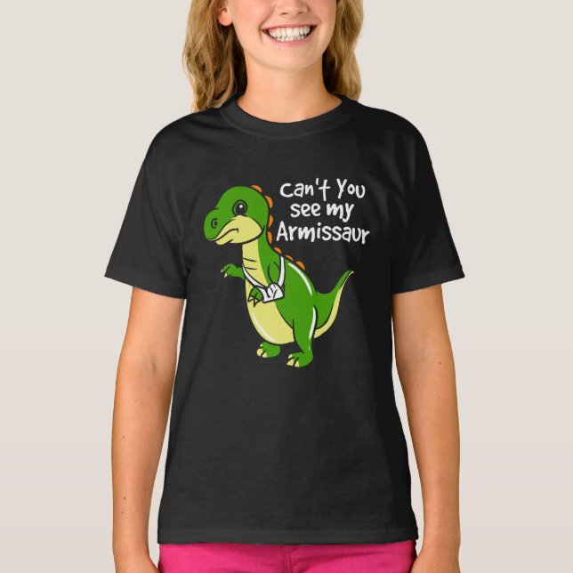 T-shirt Dinosaur Amusement Bras Brossé Sympathie Anniversa (Devant)