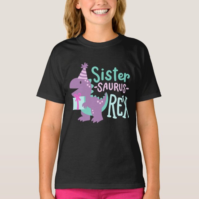 T-shirt Dinosaur Anniversaire Soeur Saurus T Rex (Devant)