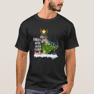 T-shirt Dinosaur Arbre de Noël Lumières Rex Reinder Xmas M