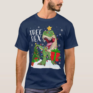 T-shirt Dinosaur Arbre Re Xmas Lumières Dinosaur Dinosaure