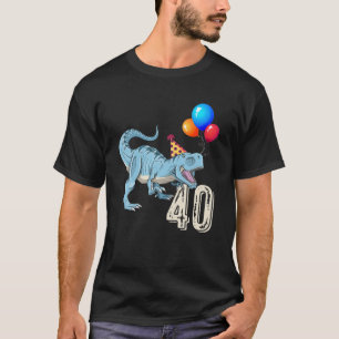 T-shirt Dinosaur Balloon T Rex 40E Anniversaire Garçon Fil